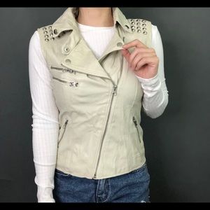 Studded pleather vest